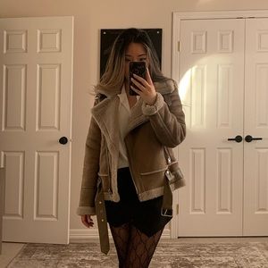 ZARA Double Faced Jacket Shearling Fleece Jacket